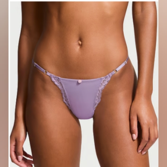 NWT Dream Angels Lace-Trim Bow Adjustable String Bikini Panty Victoria's Secret‎ - Picture 1 of 3